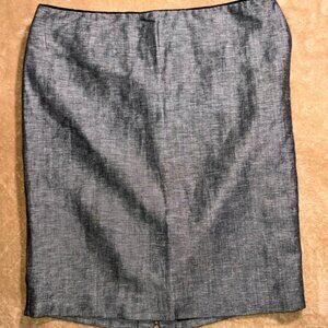 Chaus Women 8 Gray Pencil Zipper Slit‎ Back Office Career Knee Length Skirt (M)